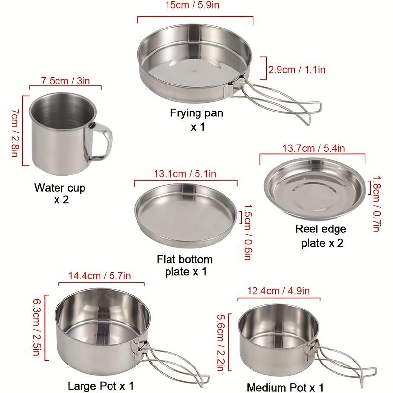 Camping Cookware Cutlery Set Camping Cooking Pots and Pans Set with Plates and Cups for Camping for Camping Hiking Backpacking