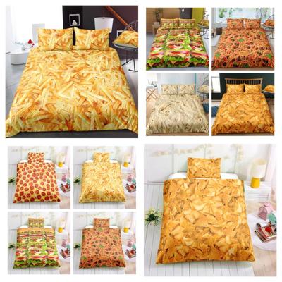 Conjunto de capa de edredão 3d comida impressa colcha capa macia cama luxo terno adulto rainha tamanho têxteis para casa