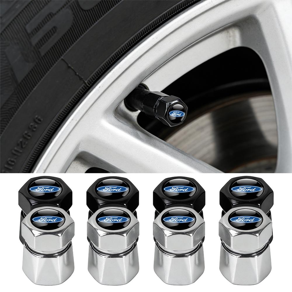 4Pcs Metal Alloy Wheel Tire Air Valve Dust Caps Rim Accessories For Ford Focus 2 3 MK3 MK5 Fiesta MK7 Mondeo MK4 Fusion ExplorerBD7
