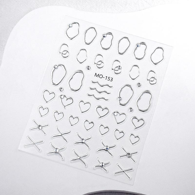 5D Relief Line Nail Stickers Bronzing  Diamond Line Adhesive Nail Art Stickers Decals Manicure