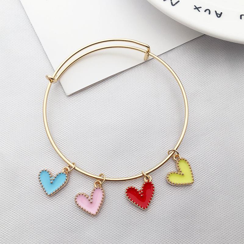 90 pezzi/confezione Ciondoli in Lega a Goccia d'Olio a Forma di Cuore per Gioielli Fai-da-Te Stile Coreano e Braccialetti in Oro K.