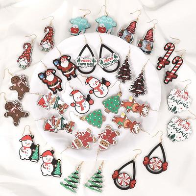 High-End Reindeer Candy Christmas Earrings for Women: Cute Cartoon Holiday Jewelry