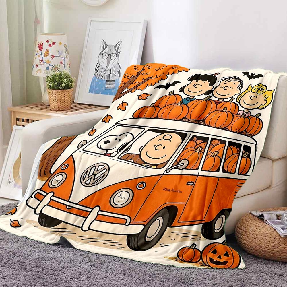 1Pc Snoopy'S Halloween Adventure Blanket Soft And Comfortable Casual Warm Camping Travel Christmas Halloween Gift M91789