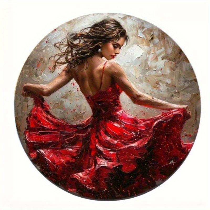 

2d Плоский 20*20см, Круглая Деревянная Настенная Табличка, Современное Искусство Танцующих Девушек, Фестивальное Украшение, для Бара, Кафе, Клуба, Дома, Декор Стен Комнаты, 20*20cm