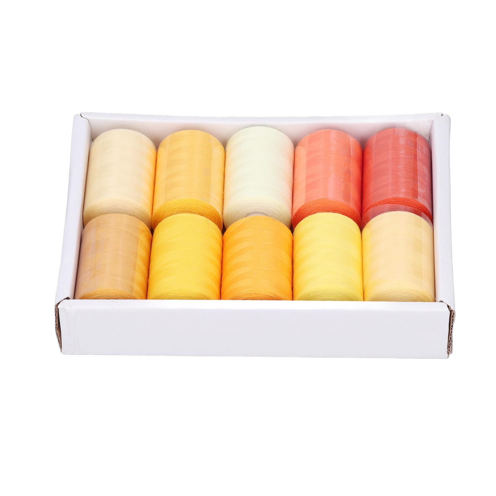 

Нитки швейные 10 цветов, желтая серия, 1000 ярдов, бытовые, многофункциональные, полиэстер, для самостоятельного шитья