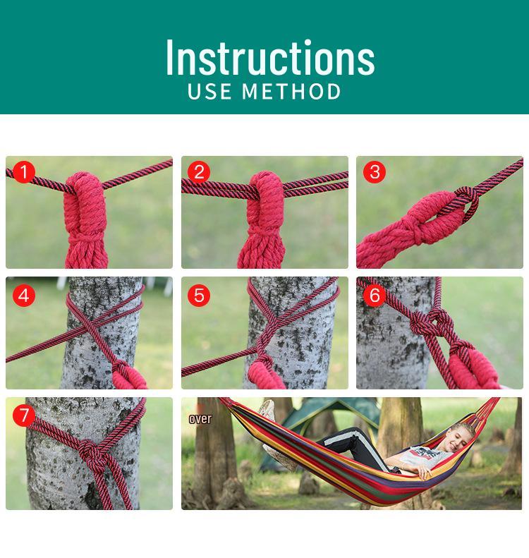 Anti-Rollover Canvas Hanging Hammock Chair for Outdoor Camping