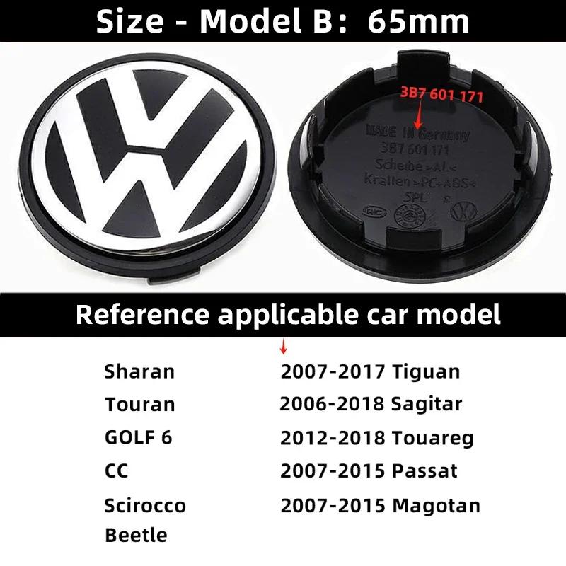 lmn1 ·4Pcs Volkswagen Wheel Center Cap Car Hub Cover Accessories For VW GTI Polo Golf Passat Tiguan Arteon Touareg Taigo Caddy Jetta