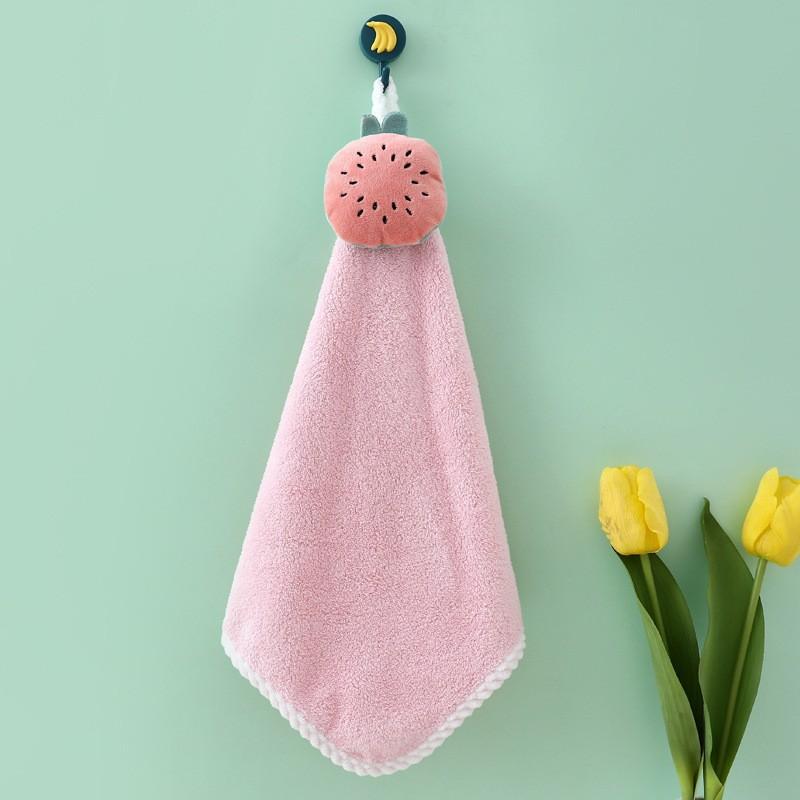 Kindergarten cartoon doll hand towel coral fleece thickened soft absorbent square towel kitchen hanging children's hair