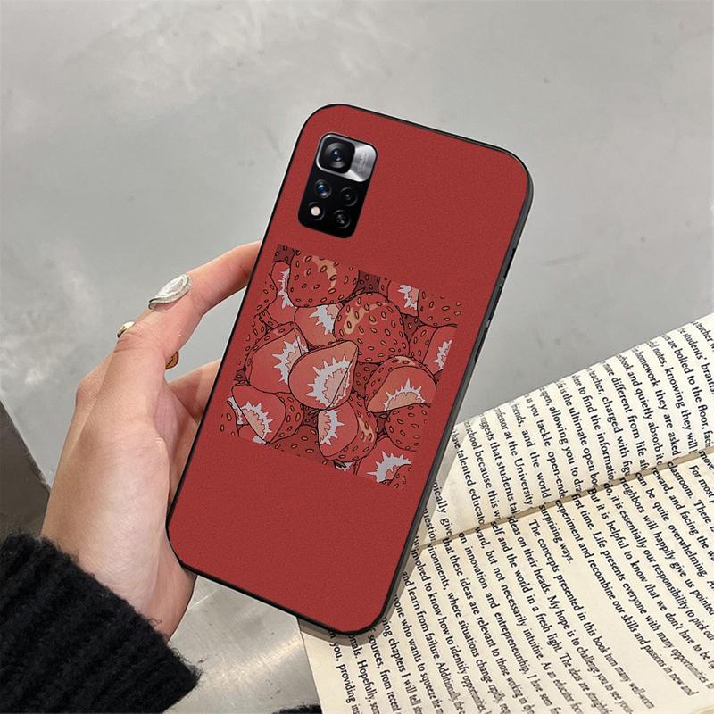 Phone Case For Xiaomi Poco C71 15T 14T Pro Redmi Note 15 14 14 13 Pro Redmi A5 15C 13C Strawberry Cat Cartoon