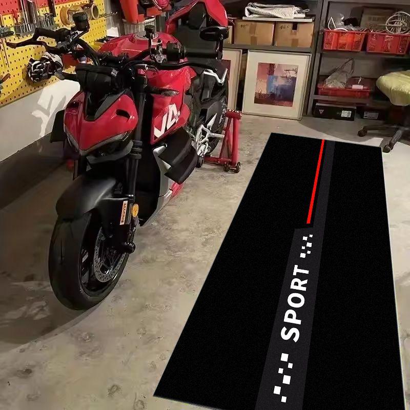 Racing Checkered Motorcycle Pit Mat Anti Slip Parking Rug For Garage Workshop Moto Display Floor Decor Carpet
