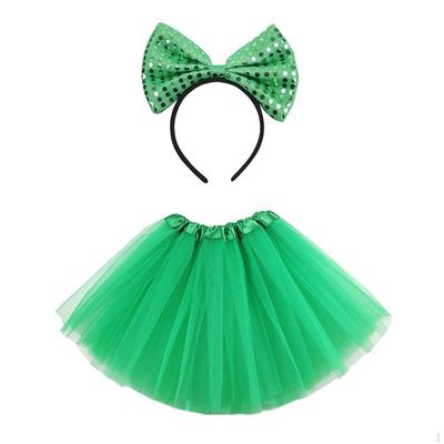 Festliches grünes Tutu-Rock- und Stirnband-Set für St. Patrick's Day