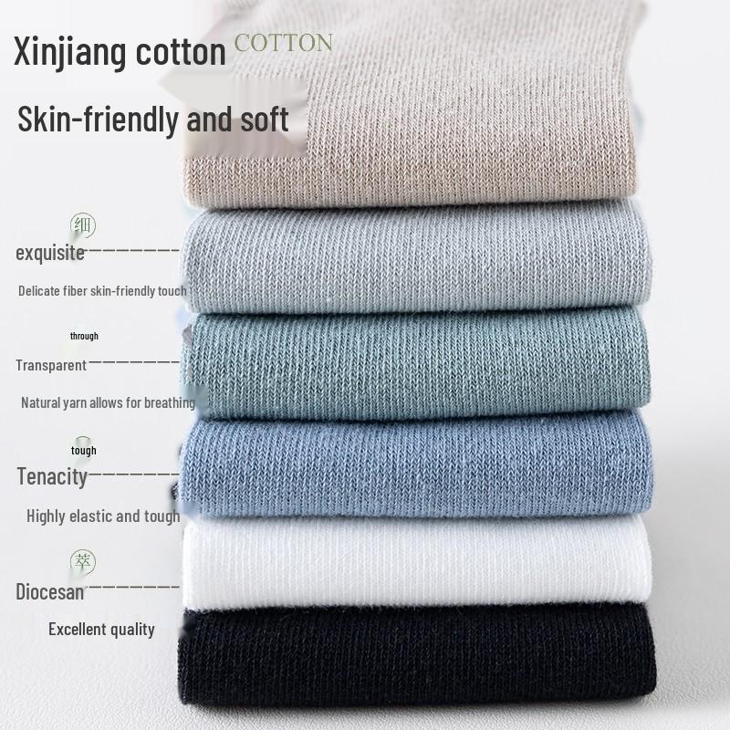 Men's Casual Cotton Ankle Socks: All-Season, Solid Colors, Sweat-Absorbent, Breathable, Non-Slip, Invisible.