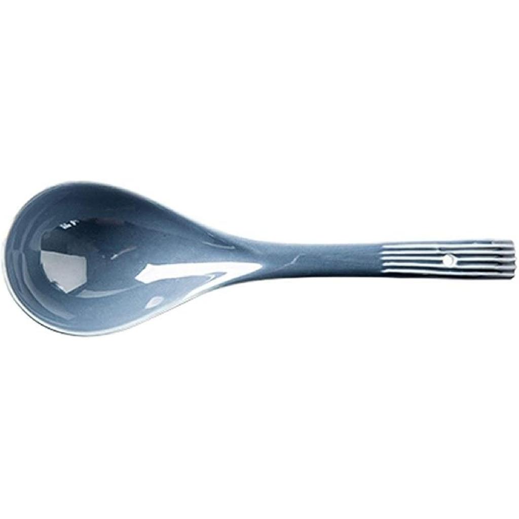 Scoop 9.3 Inch Ceramic Household Spoon Long Handle Spoon Porridge Spoon Simple Nordic Style Dishwasher Safe Soup Spoon (C)