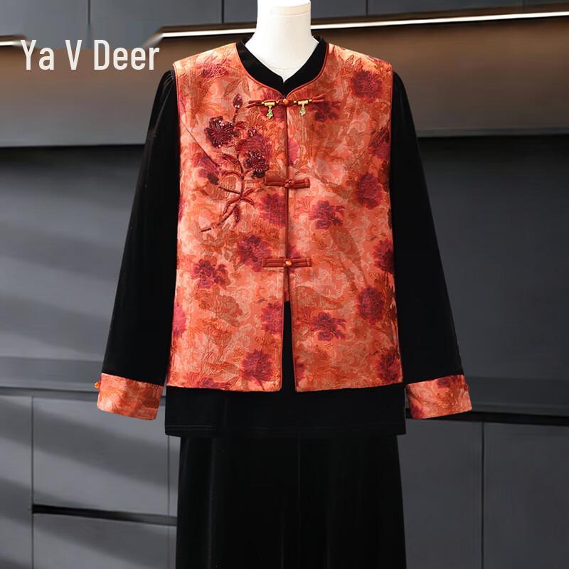 

Yalu Chinese Style Velvet Mother s Spring/Autumn Outfit XL