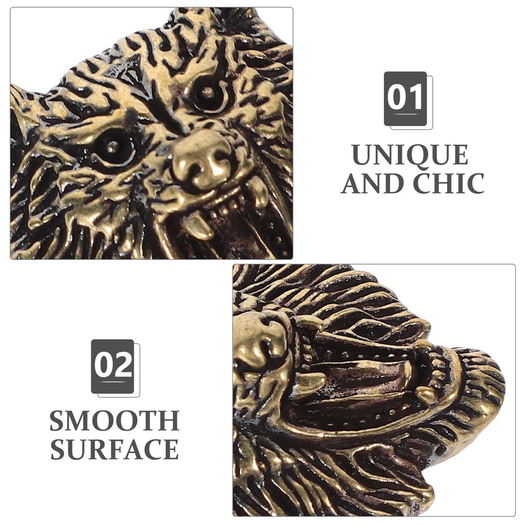 2 Pcs Brass Vintage Wolf Bag Buckle Concho Snap Fastener Clasp Rivet For DIY Craft Accessory Metal Garment Rivets