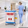 Medical Cart 110 kg Max Load Medical Trolley Cart with Cabinet, for Hospital, Clinic, Laboratory, Stable Support, with 2 Drawers, Silent Rolling