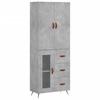 Vidaxl Display Cabinet, Concrete Grey 69.5X34X180 Cm Wood-Based Material