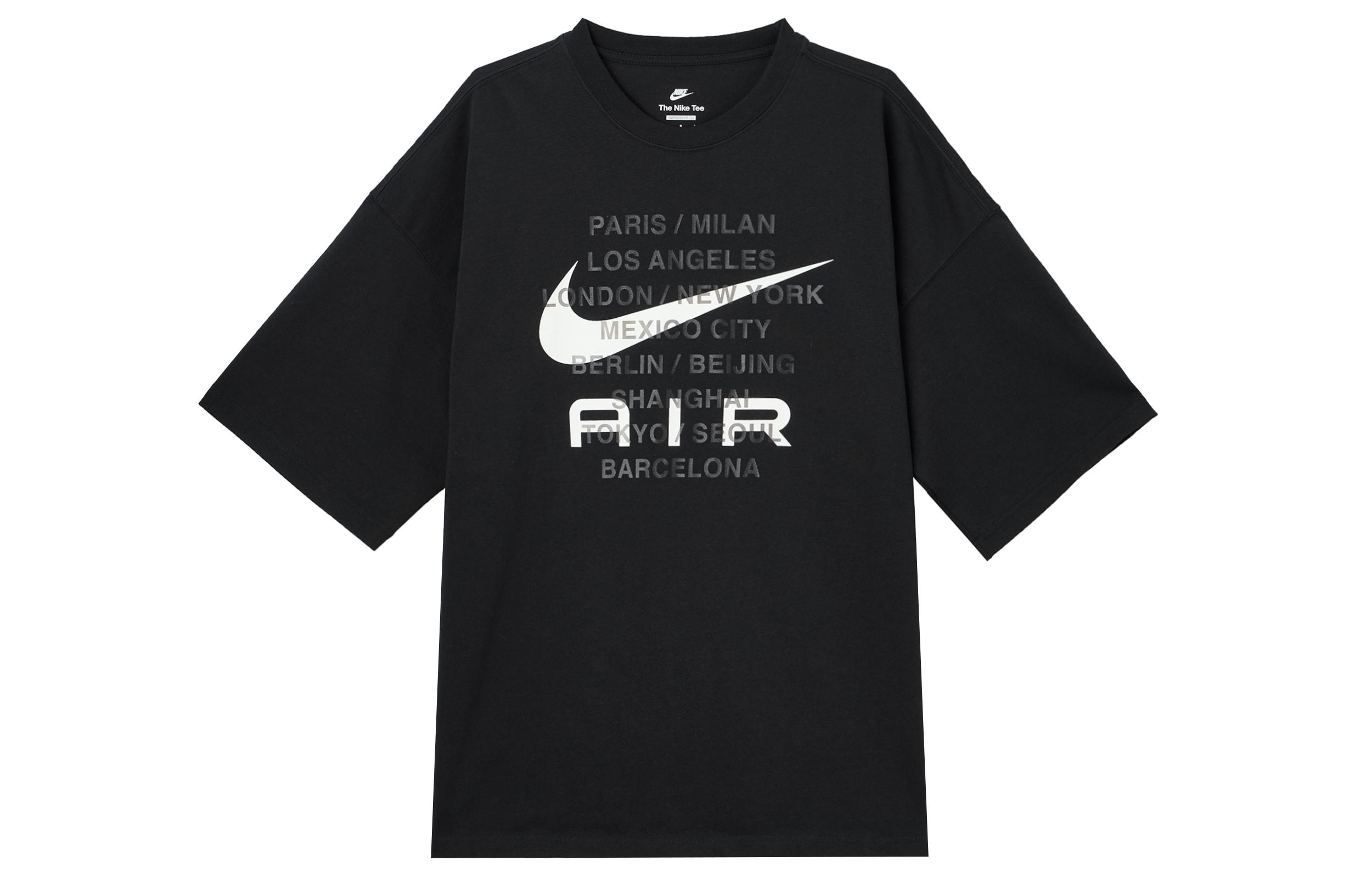 

Nike Air T Shirts Men s Black Crew Neck Moderate Straight Fit FD1250-010 L