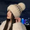 Color Knitted Wool Hat Women's Winter Retro Ear Protection Hat Sweet and Cute Cold and Warm Cold Hat