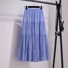 DX~~ New Spliced Cotton and Linen Skirt, Literary Fresh Long Skirt, High-waisted and Versatile, A-line Swing Skirt, Casual Skirt