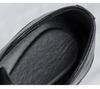 Men's Casual Leather Shoes with 10CM Height Boost, Thick Soles, and Textured Finish.
