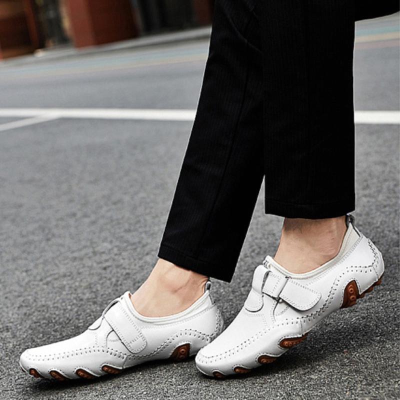 Moda makosen ayakkabı erkekler hakiki yumuşak rahat Slip-on mokasen el yapımı adam rahat ayakkabılar sürücü yürüyüş lüks eğlence