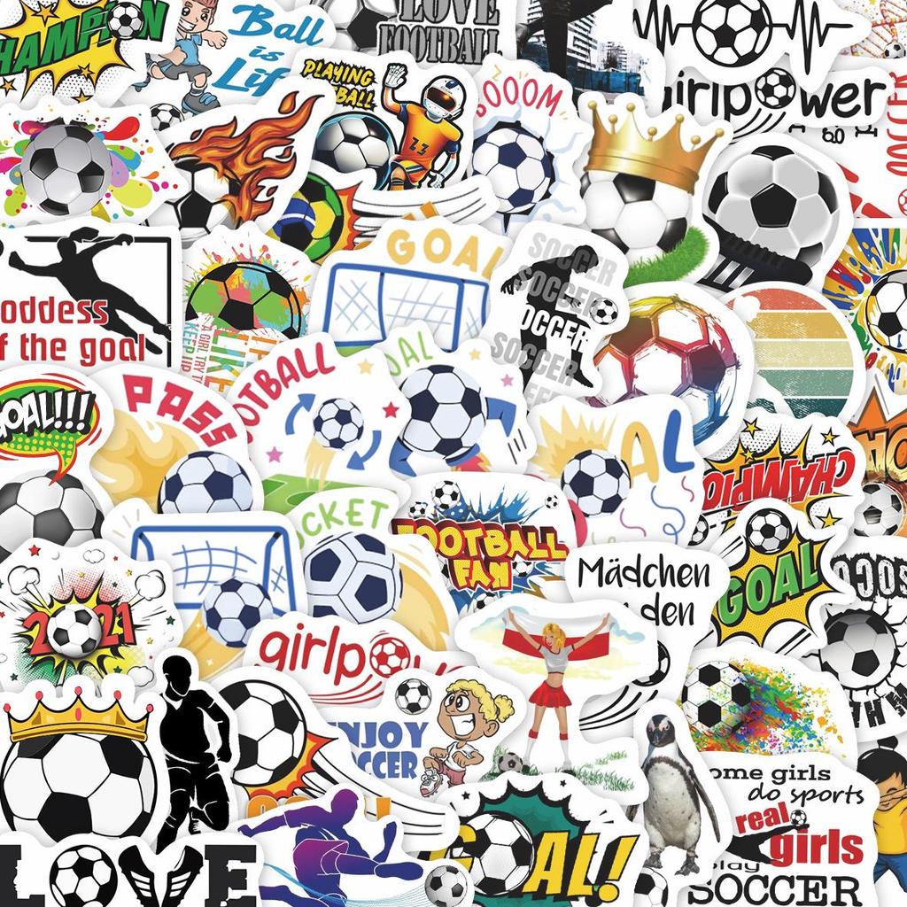 50 American Football Waterproof Stickers for Kids - Ball Sports, Notebooks, Luggage, and More