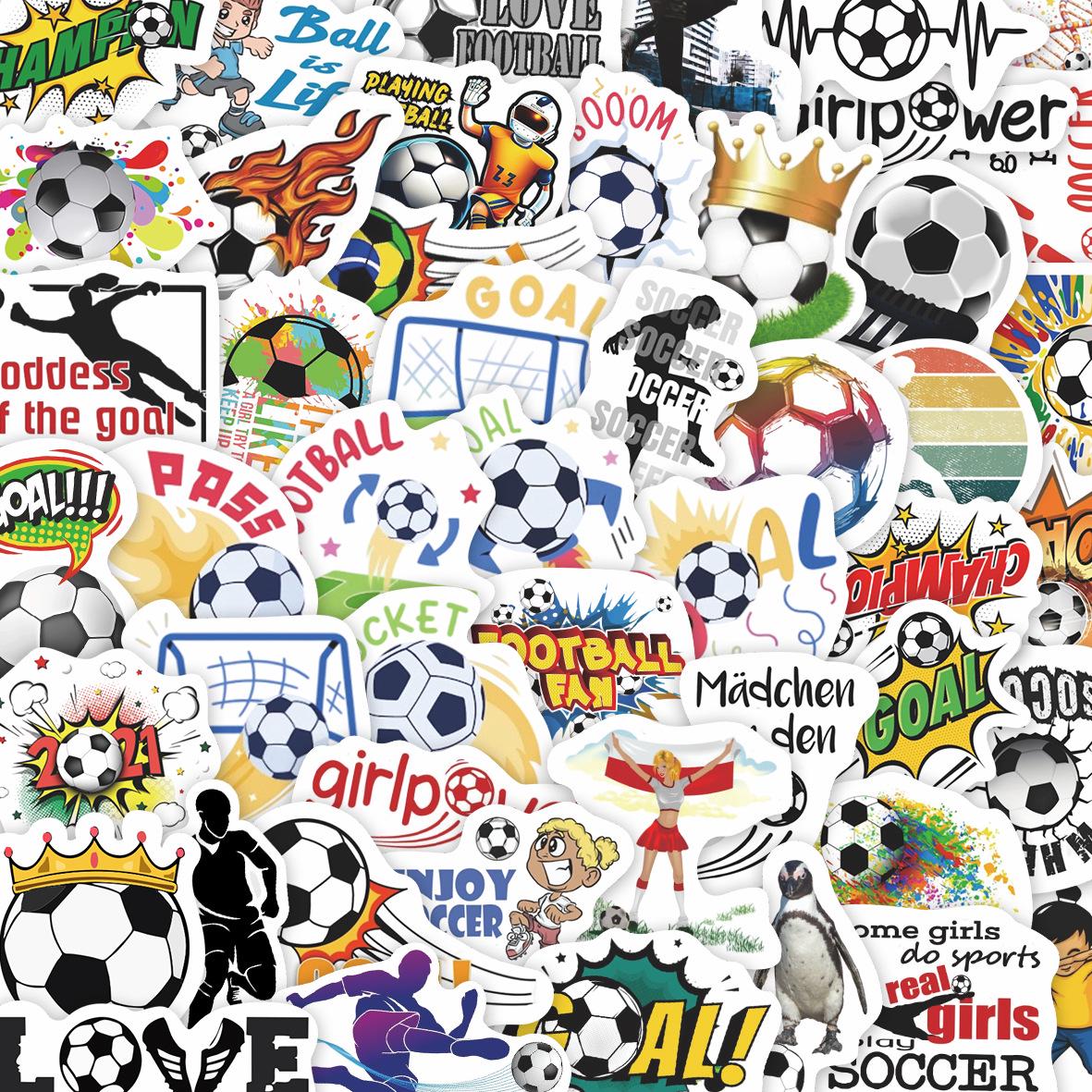 

50 American Football Waterproof Stickers for Kids - Ball Sports, Notebooks, Luggage, and More