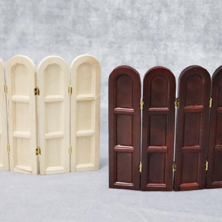 Mini Wooden Room Divider Panel For Dollhouses Bathroom Study Decoration 12.5cm Craftsmanship