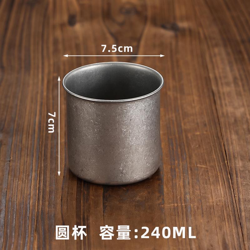 

Ретро Кружка для кофе из нержавеющей стали Кружка для молока, сока, пива Прочная для кемпинга, путешествий, кухни, ресторана Кружка для воды для кемпинга на открытом воздухе Cup