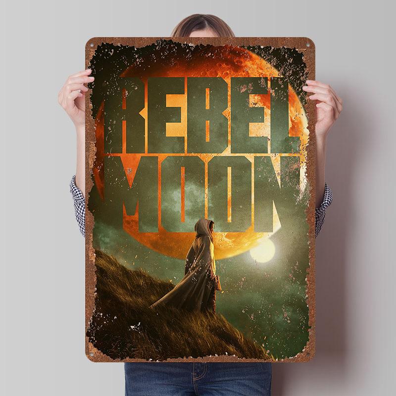 Rebel Moon Print Tinplate Posters Customizable Wall Art Retro Vintage Metal Tin Signs for Home and Decoration Gaming Desk Decor