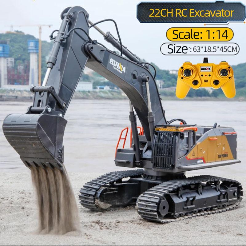Huina 1592 1/14 Escavatore Radiocomandato RC Camion Lega 2.4G 22Ch Auto Radiocomandata Modello Veicolo da Ingegneria Auto Elettrica Giocattoli per Bambini per Ragazzi
