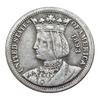 Antika hantverk, 25 cent i USA, Isabella, 1893, Koppar Silverpläterad Minnesmynt