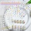 Oil Painting Flower Nail Sticker Embossed Daisy Self-Adhesive Decals Nail Art Decoration Diy Manicure Design
