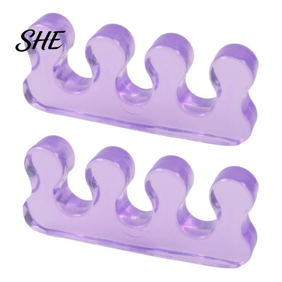 Soft Toe Stretcher 1 Pair Separator for Overlapping Toes, 3-Hole Blue Gel Bunion Corrector, Elastic SEBS Foot Spacer Hallux Valgus, Straightener Women