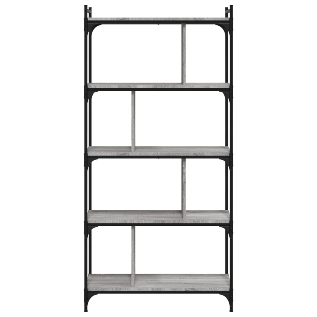 Bookshelf 5 Shelves Grey Sonoma 76 X 32 X 158 Cm Engineered Wood