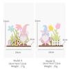 Colorful Wooden Easter Ornament Dwarf Rabbit Flower Element Portable Beautiful Eye-catching Table Decoration for Easter Party