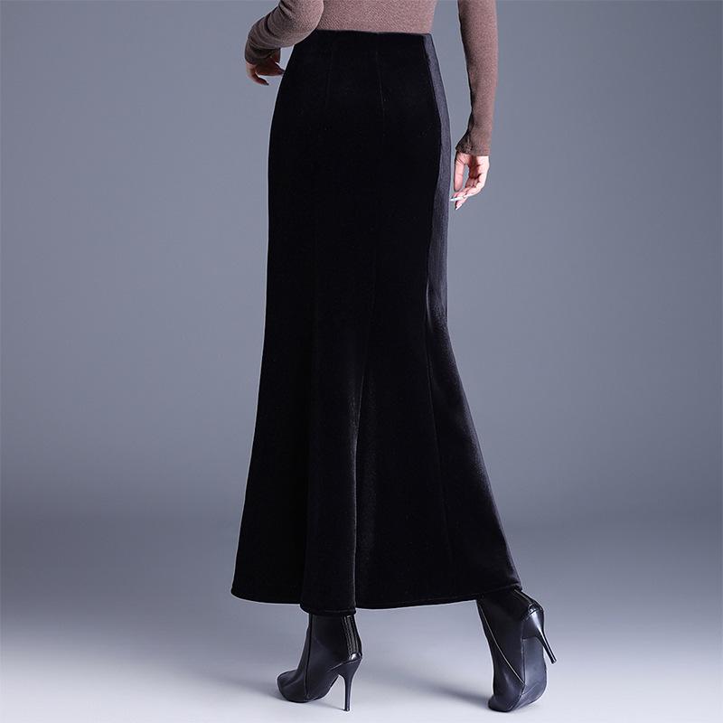 Eleganter High Waist Gold Samt Meerjungfrauenrock