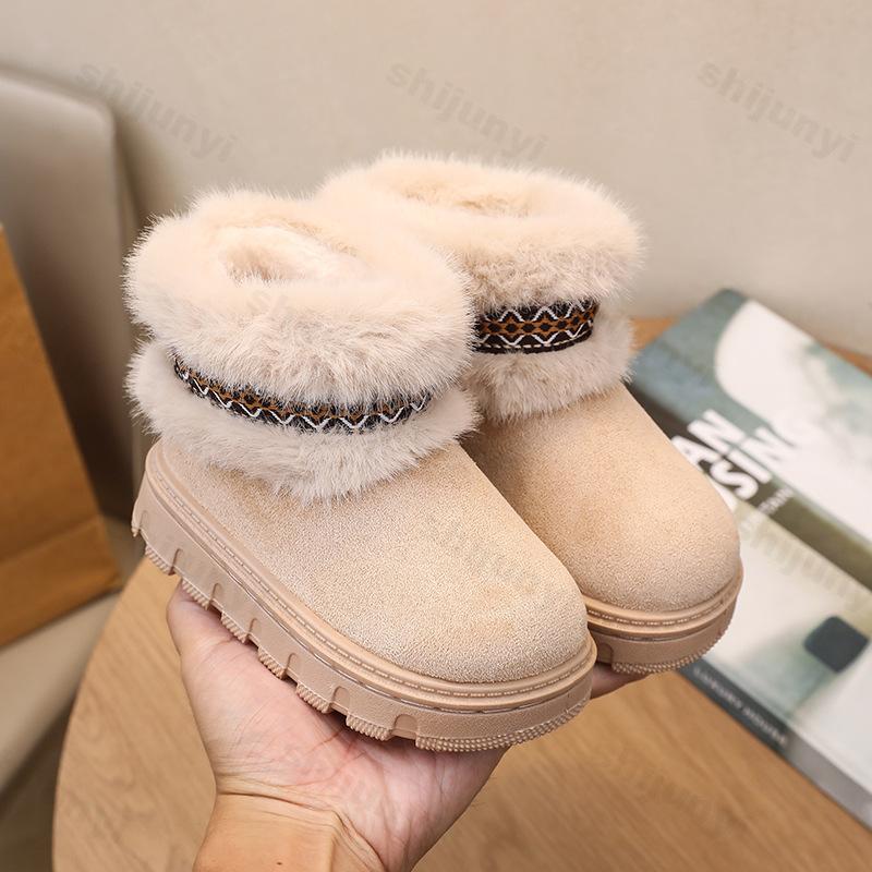 Children Snow Boots Winter Comfortable Warm Plush Outdoor Girls Ankle Boots Platform Anti Cold Casual Short Boots