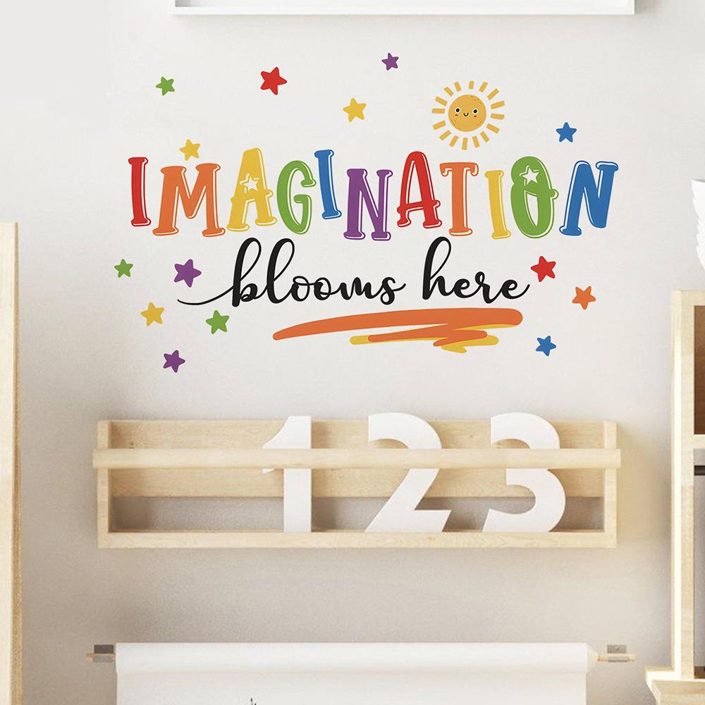 English Slogan Classroom Background Wall Beautification and Decoration Wall Stickers