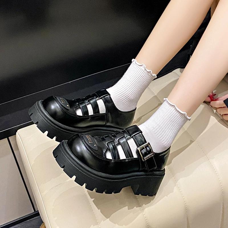 Модные мягкие кожаные сандалии с толстой подошвой — фото 4