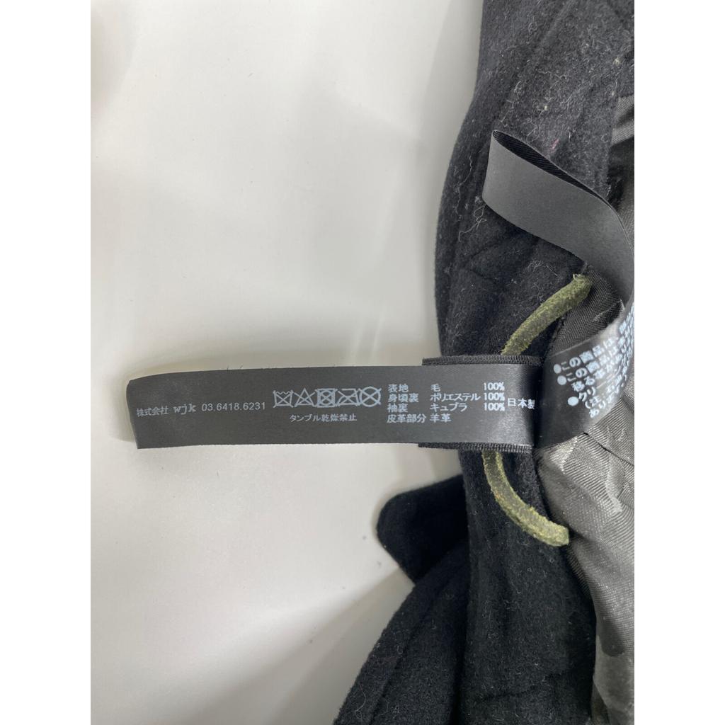 WJK Black 1822 WI77h Melton Wool Peacoat Coat M blackUsed