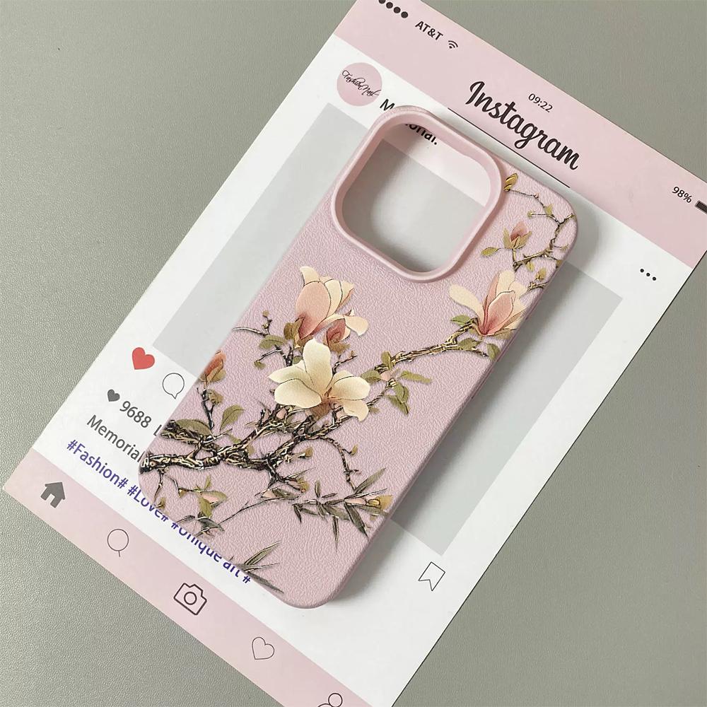 Cute Floral Art Phone Case For IPhone 17 Air 11 16 13 Pro 15 14 12 Pro Max Case 16E 15 Plus Aesthetic Protective Soft Cover