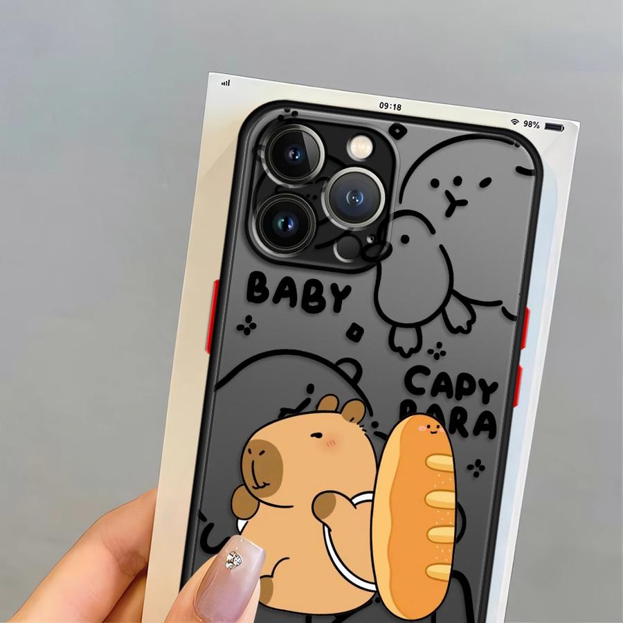 Cute Capybara Case for iPhone 17 Pro Max 11 XS XR 13 Mini 7 8 SE 15 14 Air 16 Plus 12 Funda Back Phone Cover