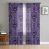 Life Of Flower Purple Tulle Curtains for Living Room Print Sheer Voile Curtain Bedroom Window Screening Drapes Blinds Home Decor