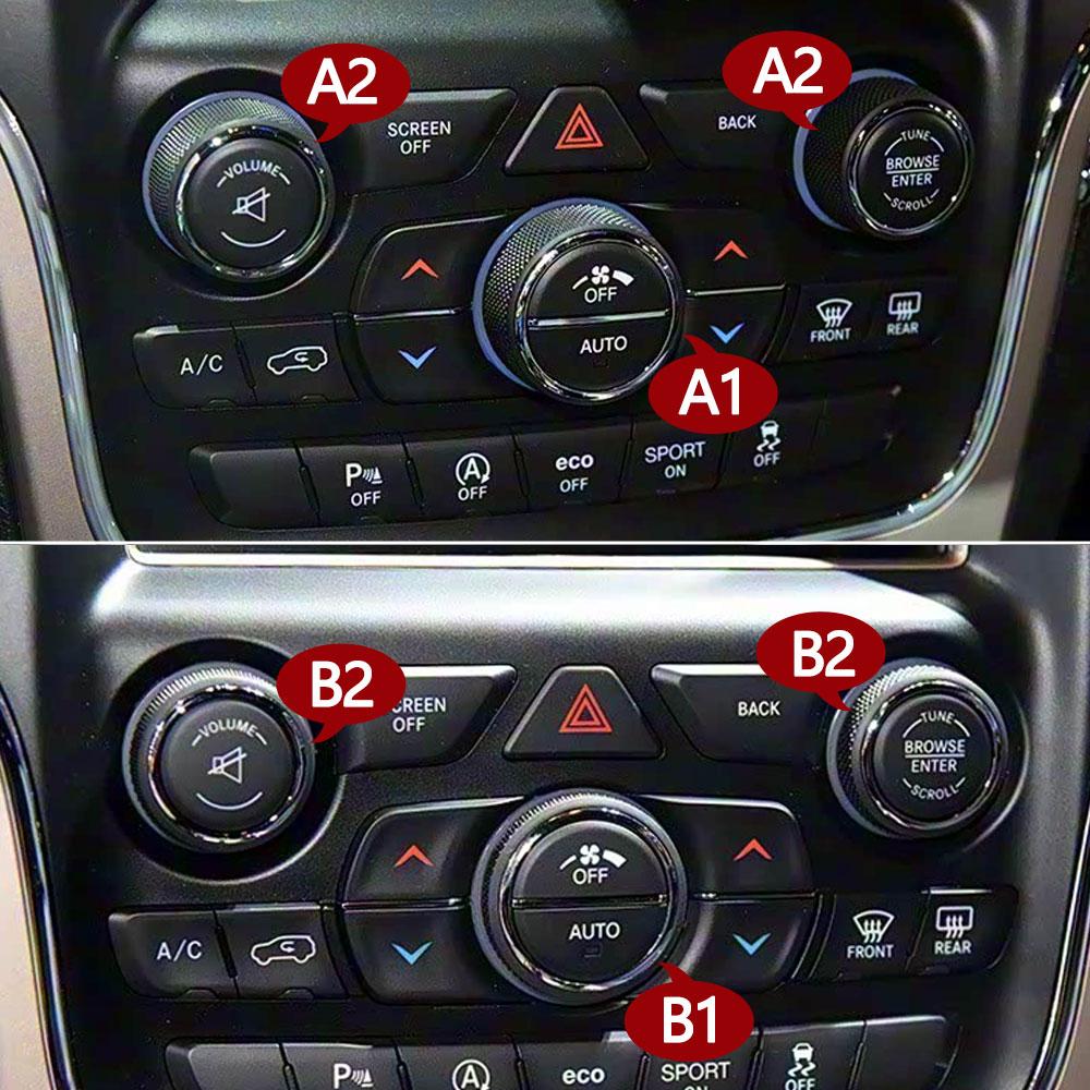 Front Central Console Radio Volume Rotary Knob Air Conditioning Heater Climate Control Button Cover For Jeep Grand Cherokee WK2
