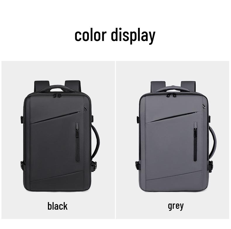 Men's Business Backpack: High-End, Expandable, Large Capacity, Water-Repellent Laptop Bag with Leather Film