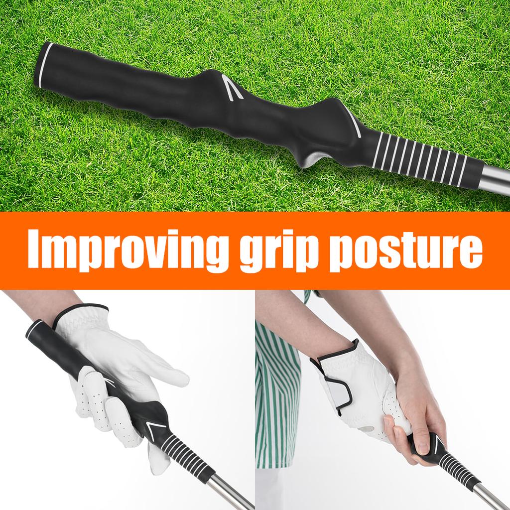 Einziehbarer Linkshänder Golfschwung-Trainingshilfe: Tragbarer Griff-Trainer mit Klick-Feedback-Sound – Ideal für linkshändige Spieler