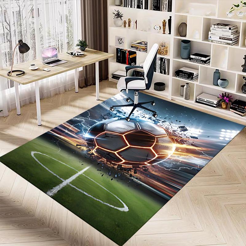 1 szt. Piłka nożna Bardzo duży antypoślizgowy dywanik podłogowy, Biuro, rodzina, sypialnia, Studio   Duży dywan, Dywaniki wewnętrzne, , Żywe kolory