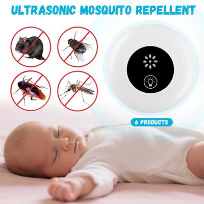 Upgraded Version Ultrasound Pest & Insect Repellents, Ultrasound Repellents For Roach, Mosquito, Mouse, Insect, Rodent, Mice, , Ant, 6 Packs